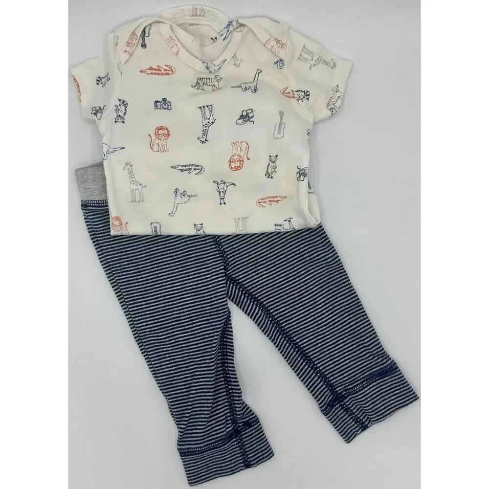 Carter’s Zoo Animal Set Size 9 Months Stripe Giraffe Lion Alligator Bodysuit